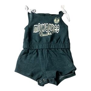 Milwaukee Bucks 3-6M Romper Outfit, Baby Girl, Green